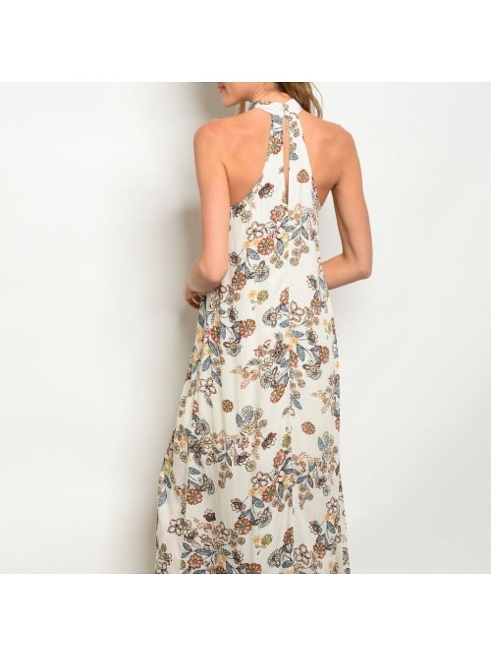 Ivory Floral Maxi Dress - Picture 2 of 2